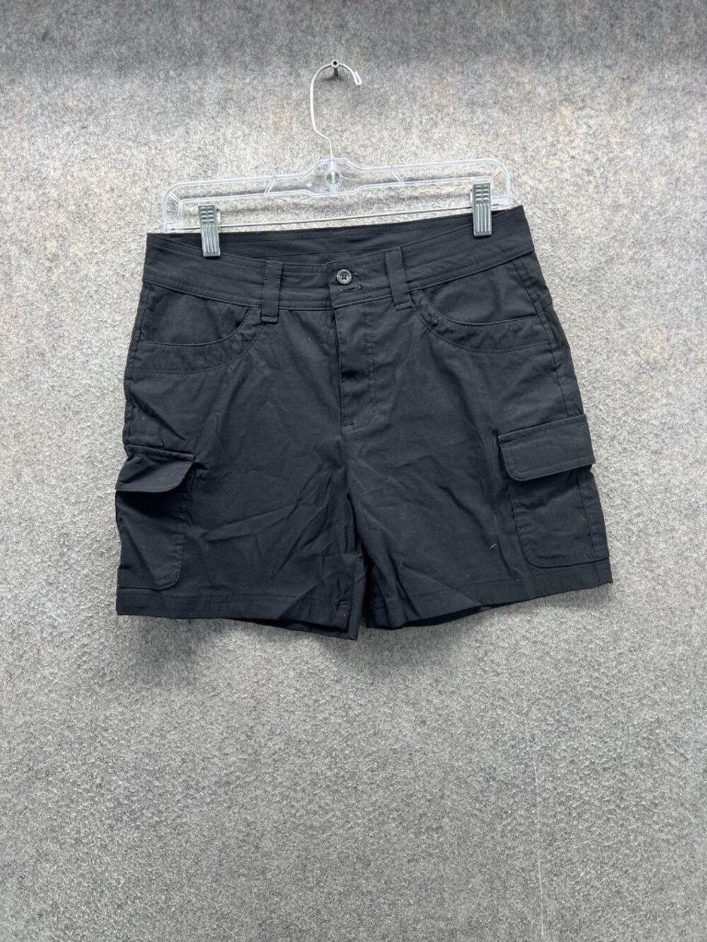 Eddie Bauer Shorts Womens 6 Black Cargo Hiking Nylon Stretch 5 Inseam Casual